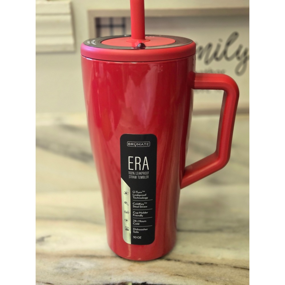 BruMate Era 30 oz Red Leakproof Straw Tumbler Marascbino New in Box